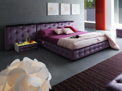 AURIGA - Fabric bed with tufted headboard _ MitoHome