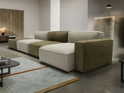 STONE - Modular linen and nabuk sofa _ MitoHome
