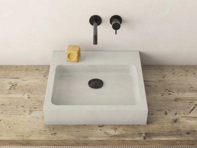 ELLE - Countertop square cement washbasin _ Moab