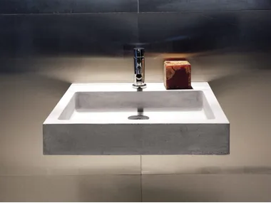 ELLE - Wall-mounted square cement washbasin _ Moab