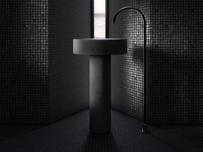 LVC - Freestanding round concrete washbasin _ Moab