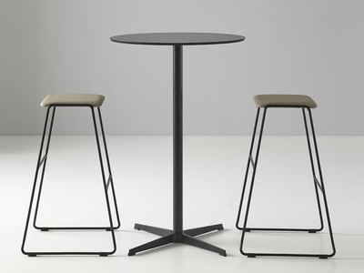 HUG 12 TA - High sled base fabric stool with integrated cushion _ Mobboli
