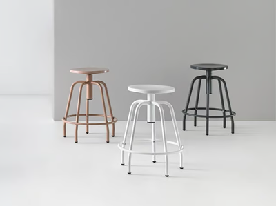 NEXOS 2005 - Stool height-adjustable with footrest _ Mobboli