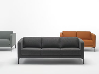 QUADRAT QS3P - 3 seater fabric sofa _ Mobboli