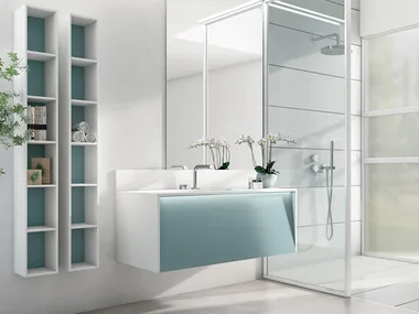 INCLINE 1 - Wall-mounted HPL vanity unit with drawers _ Mobilcrab