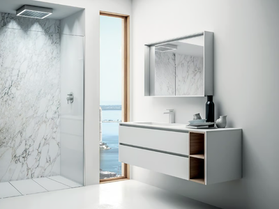 INFINITY 14 - Wall-mounted HPL vanity unit with drawers _ Mobilcrab