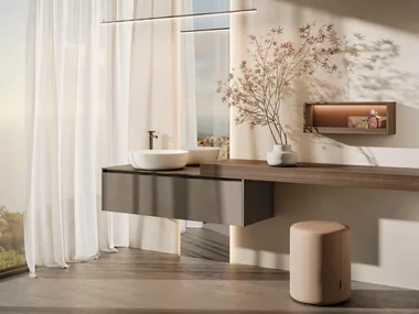 INFINITY 19 - Wall-mounted vanity unit with cabinets _ Mobilcrab