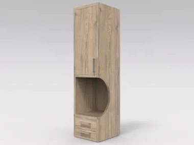 PR205 - Melamine-faced chipboard wardrobe with 1 door for hotel rooms _ Mobilspazio
