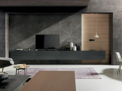 BLADE - Oak TV wall system _ MODULNOVA
