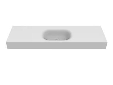 AQUATICO SYSTEM - Wall-mounted single round Solid Surface washbasin _ MOMA Design
