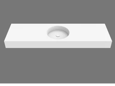CIRCLE SYSTEM - Wall-mounted single round Solid Surface washbasin _ MOMA Design