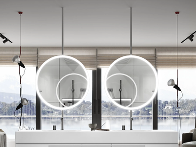 FRAME - Round mirror with integrated lighting _ MOMA Design
