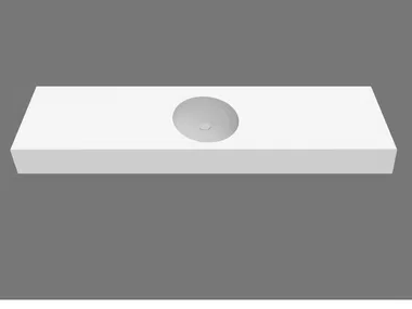 GOLD SYSTEM - Wall-mounted single round Solid Surface washbasin _ MOMA Design