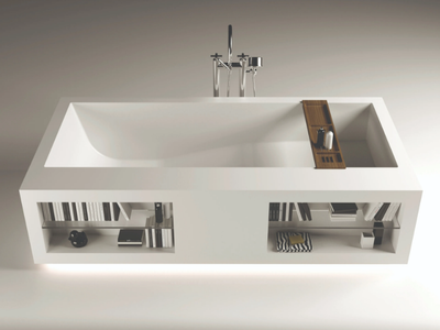 JADE - Rectangular Solid Surface bathtub _ MOMA Design