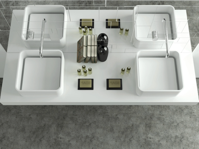 JUMP 1 - Countertop square Solid Surface washbasin _ MOMA Design
