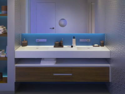 SYSTEM DESK - Wall-mounted Solid Surface washbasin with integrated countertop _ MOMA Design