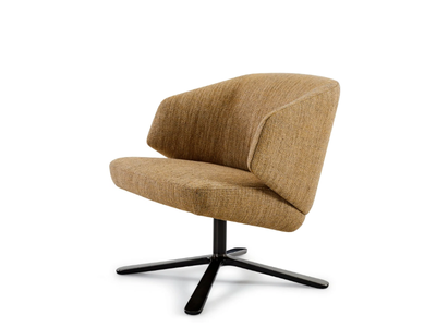 BACK ME UP LOUNGE - Armchair with armrests with 4-spoke base _ Montis