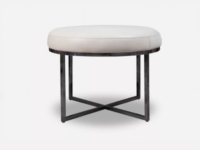 HOPE - Low upholstered leather stool _ MORADA