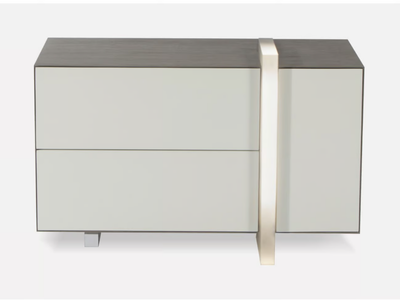 LUNA DEL MAR - Rectangular oak bedside table with drawers with built-in lights _ MORADA
