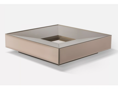 SCRIGNO - Low glass coffee table with storage space _ MORADA