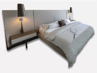 SHANGHAI IMPERIAL - Fabric bed with integrated nightstands _ MORADA