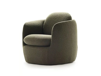 BILBAO - Swivel fabric armchair with armrests _ Morgan