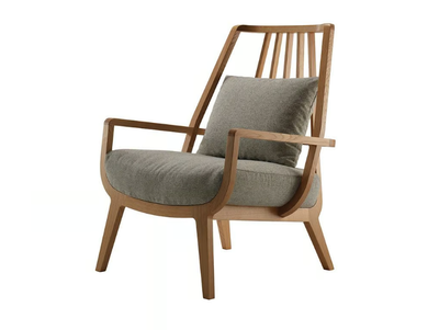 KAYA - Wooden armchair with armrests high-back _ Morgan