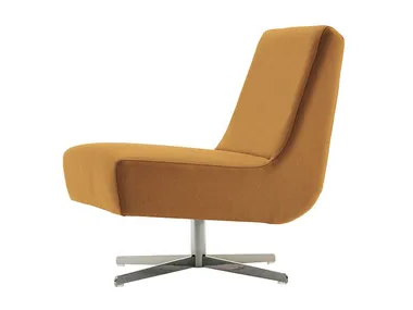 METRO - Swivel fabric armchair with 4-spoke base _ Morgan