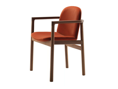 RAKINO - Upholstered fabric chair with armrests _ Morgan