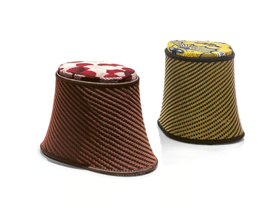 BAOBAB - Polyethylene handwoven threads pouf _ Moroso