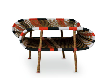 SUNNY - Polyethylene threads handwoven footstool _ Moroso