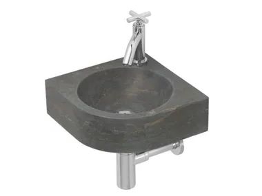 VIKTOR - Limestone wall-mounted washbasin _ Mosaix