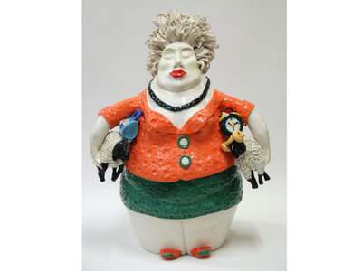 100% PURE WOOL - Ceramic sculpture _ Mosche Bianche