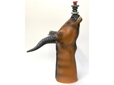 ANTILOPE EQUILIBRISTA - Ceramic sculpture _ Mosche Bianche