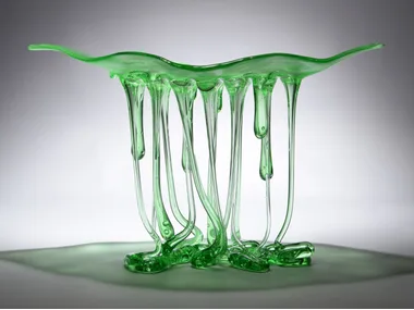 GREEN ARC - Glass sculpture / centerpiece _ Mosche Bianche