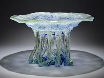 REAL JELLYFISH - Glass sculpture / centerpiece _ Mosche Bianche