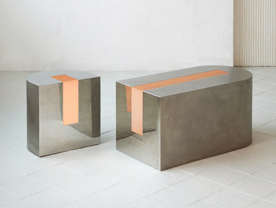 INLAY - Modular stainless steel bench _ MOVIMENTO