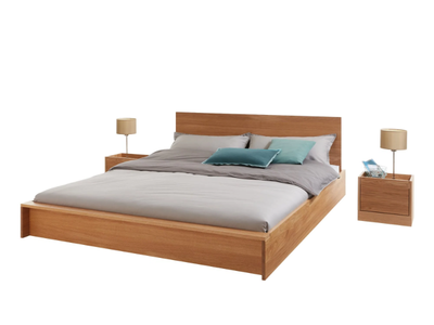 FLAI - English oak double bed with headboard _ Müller Small Living