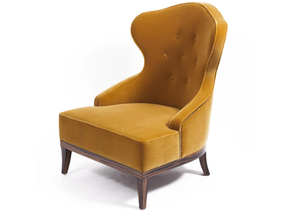 CANDY - Wing upholstered velvet armchair _ Munna