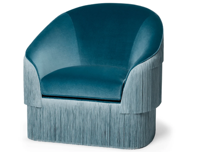 FRINGES - Velvet armchair with armrests _ Munna