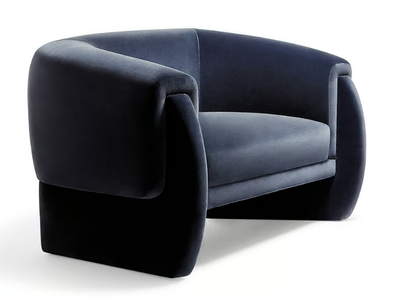 LUKE - Upholstered velvet armchair with armrests _ Munna