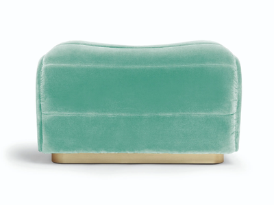 NEWMAN - Upholstered rectangular velvet pouf _ Munna
