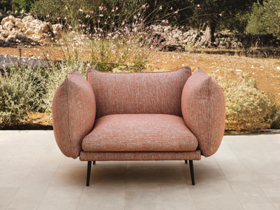 PIUMA - Fabric garden armchair with armrests _ MY YOUR