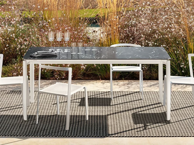 PUSH - Rectangular powder coated aluminium garden table _ MY YOUR