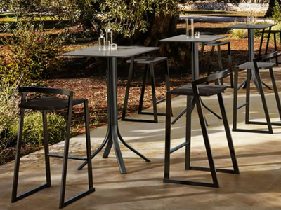 PUSH - Steel high table with 4-star base and HPL top _ MY YOUR