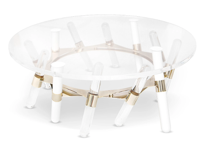 HOUDINI - Round low acrylic garden side table _ Myface
