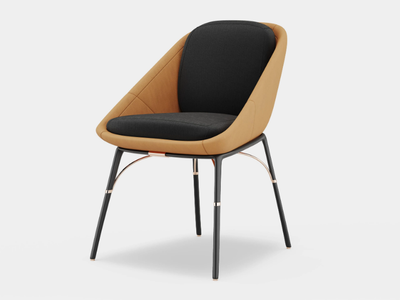 NERO - Upholstered fabric garden chair _ Myface