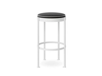 TRACE - Stainless steel garden stool with footrest _ Myface