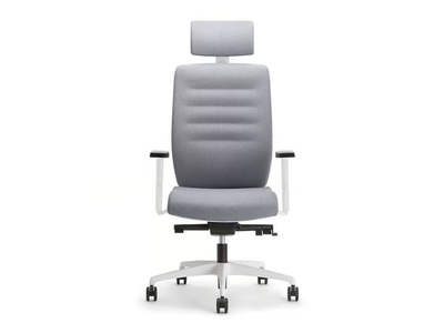 AVA WHITE 01 PT - Swivel fabric office chair with 5-Spoke base with armrests _ Nahu
