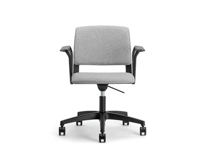 CLIO SOFT 03 - Upholstered plastic chair with armrests with 5-spoke base _ Nahu